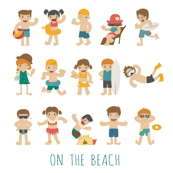 People on the beach — Stock Vector