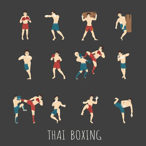 Thai boxing — Stock Vector