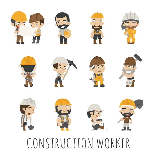 Industrial contractors workers people — Stock Vector