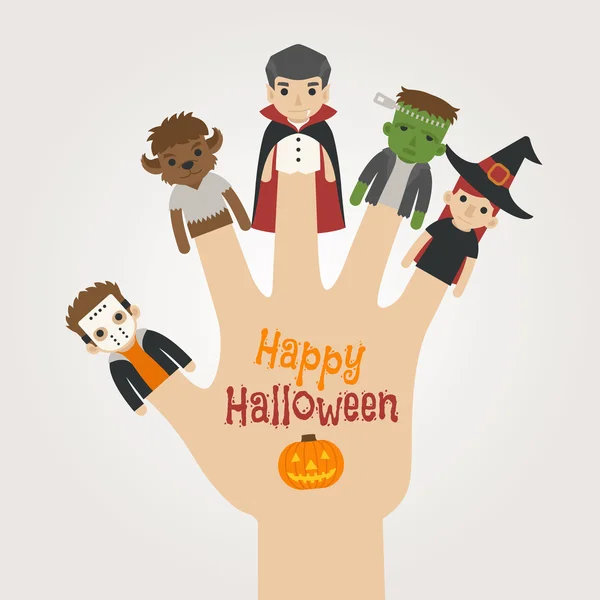 Prst příšery halloween, šťastný halloween — Stockový vektor
