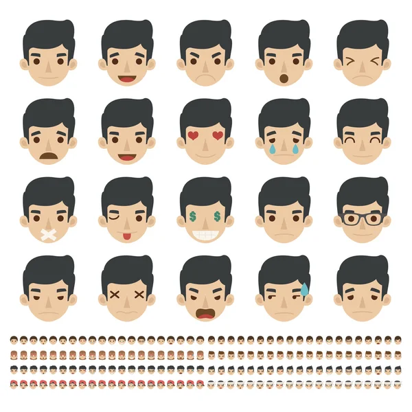 Set of emoticons, faces icons — Stock Vector