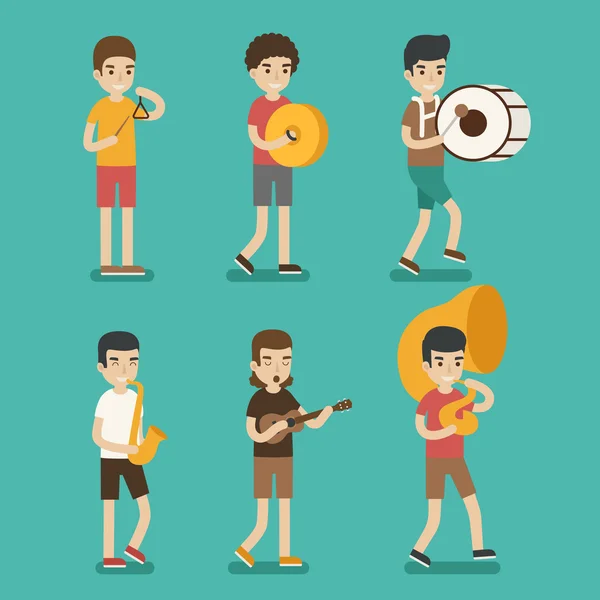 Conjunto de carácter de músico — Vector de stock