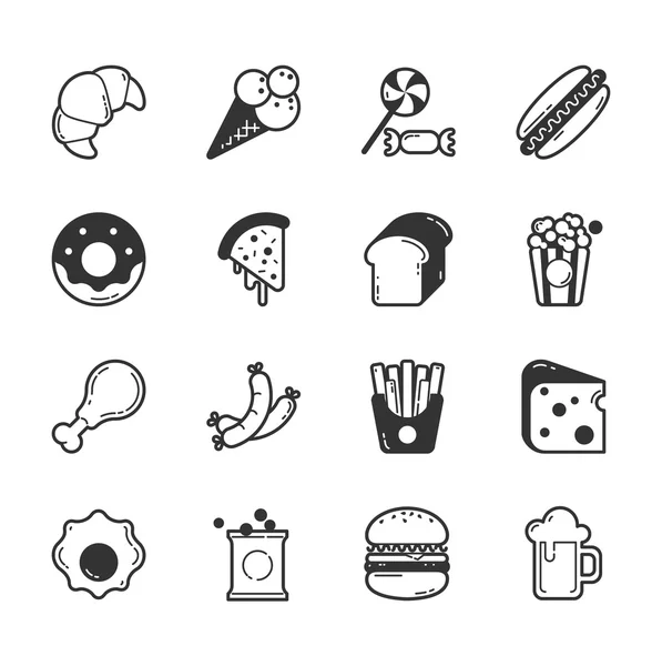 Set van fastfood iconen — Stockvector