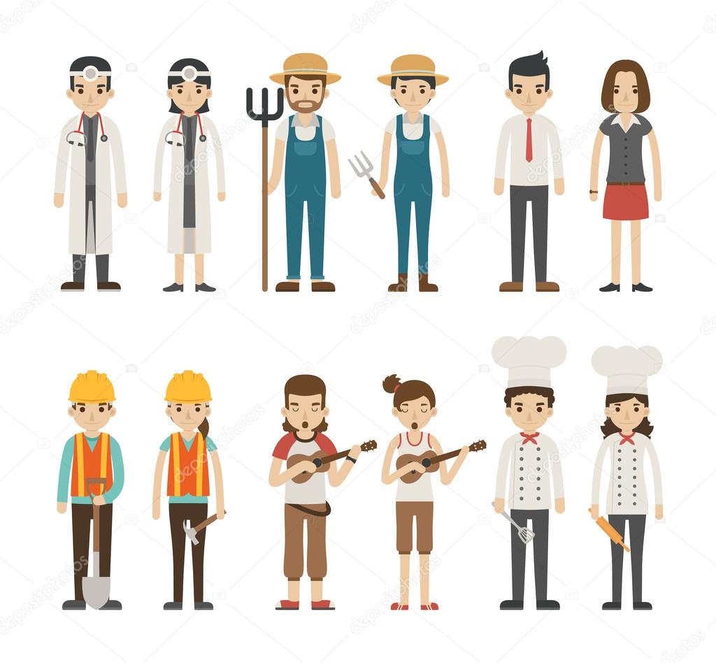 Set of profession characters ,
