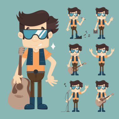 Gitar çalan müzisyen