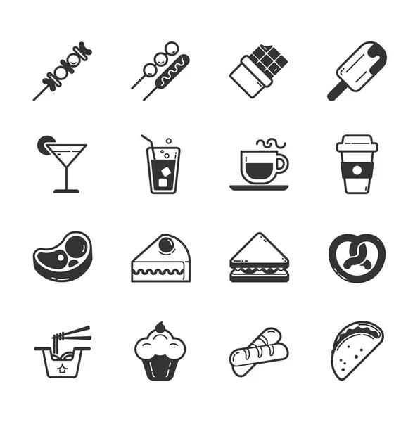 Set van fastfood iconen — Stockvector