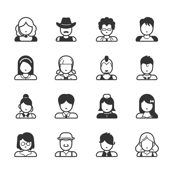 User Icons and People Icons — Stock Vector