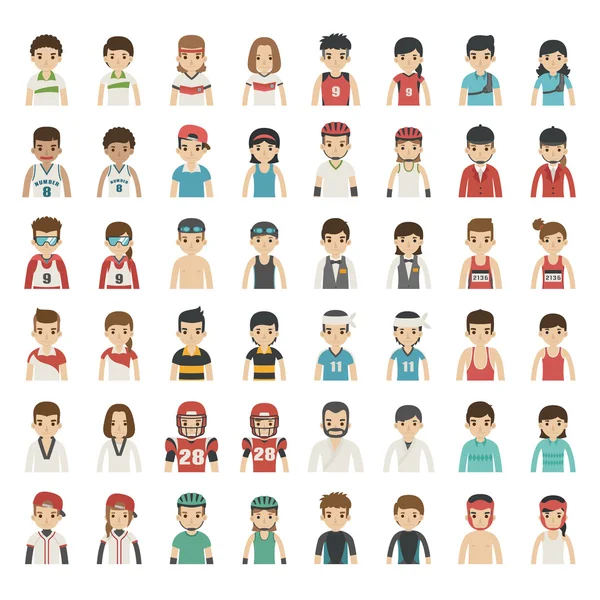 Set of sport characters — Stock Vector