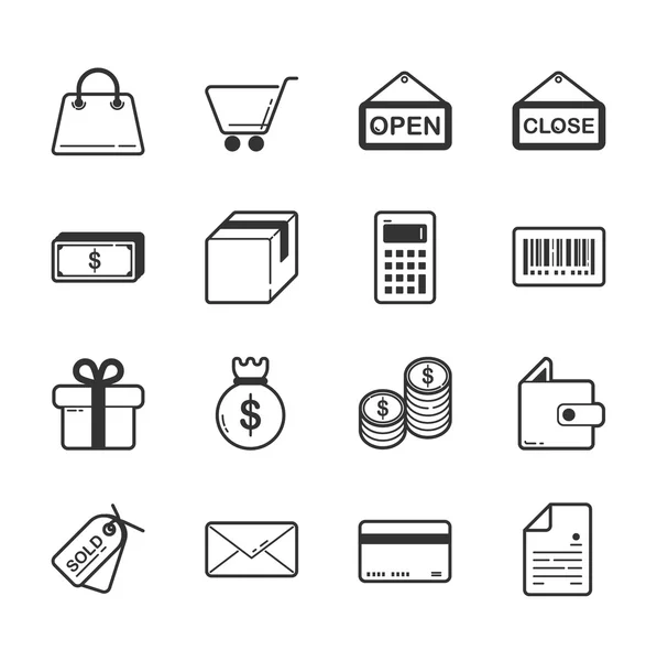 一套购物和电子商务图标 — 图库矢量图片