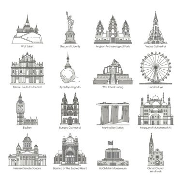 Dünya landmark Icon set 
