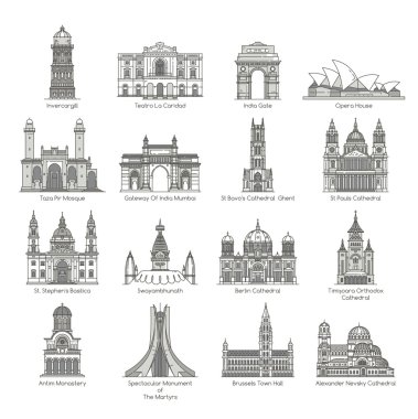 Dünya landmark Icon set