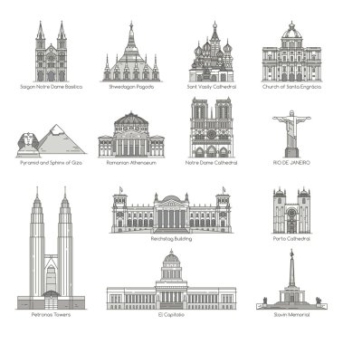 Dünya landmark Icon set 