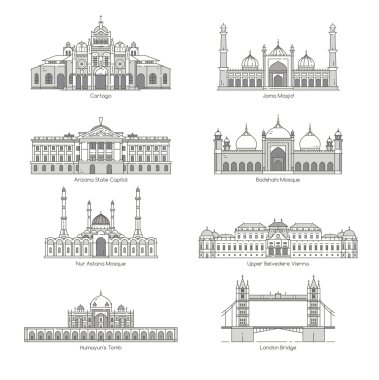 Dünya landmark Icon set 