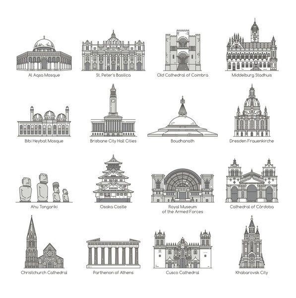 World Landmark Icon Set 