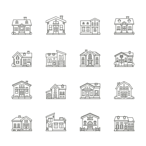 一套房子图标，房地产图标 — 图库矢量图片