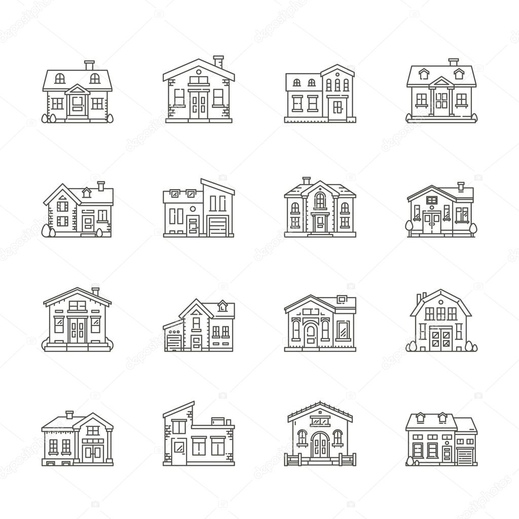 set of house icons , Real estate icons 