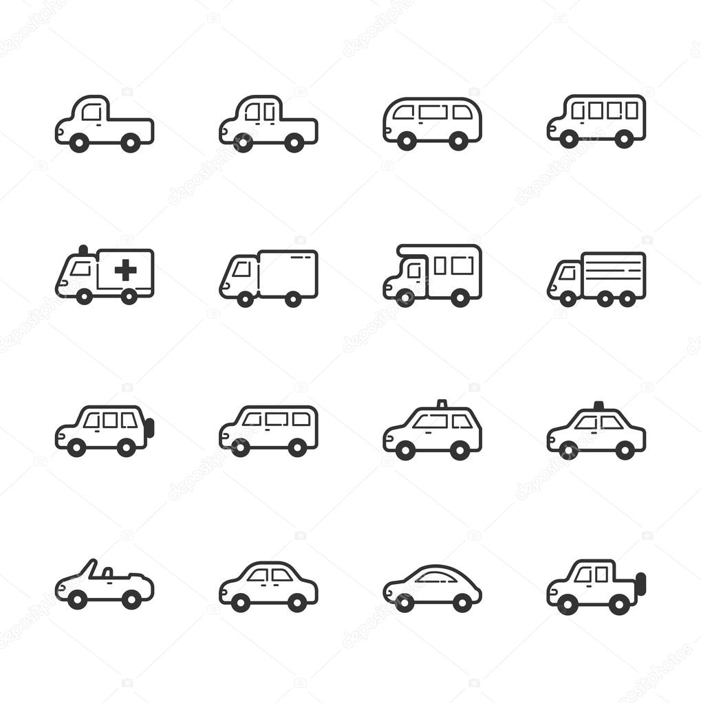 Set of car icons 