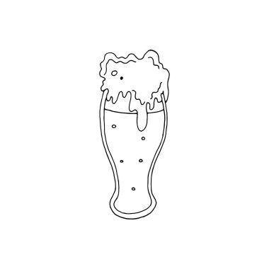 Köpüklü bir bardak. - Bira. Vektör çizimi. Hisse senedi. Özet çizimi.