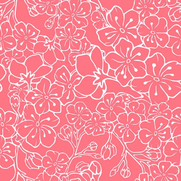Fond Sans Couture Avec Des Fleurs Cerisier Illustration Vectorielle Image — Image vectorielle
