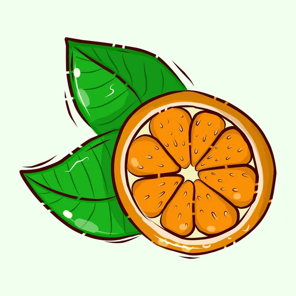 Vitamini Kaynağı Vektör Illüstrasyonu Yarım Portakal Dilimler Turunçgil Meyvesi Çizgi — Stok Vektör