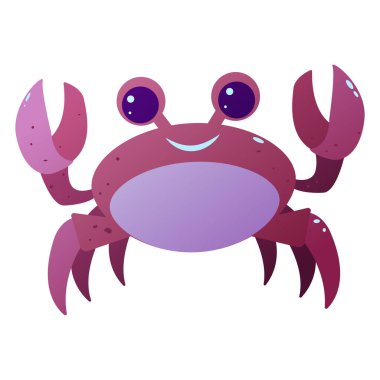  A cheerful purple crab. Vector illustration