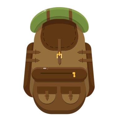  A separate element. Hiking backpack. Bag. Vector illustration.