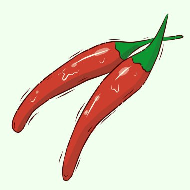 C vitamini kaynağı. Vektör illüstrasyonu. Çizgi film. Chili biberi. Kırmızı biber. Acı biber..
