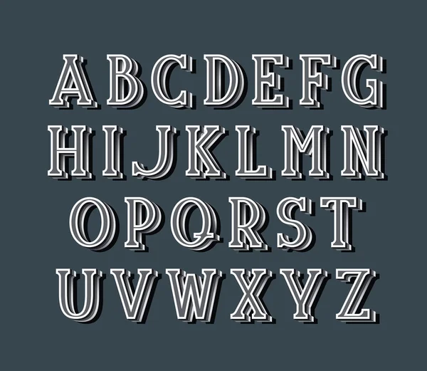 3d efekt gölgesi ile grafik zarif serif yazı tipi. — Stok Vektör