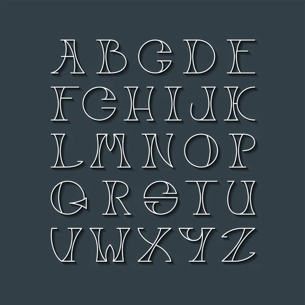 Typoskript latinky elegantní s tenkou čárou. — Stockový vektor