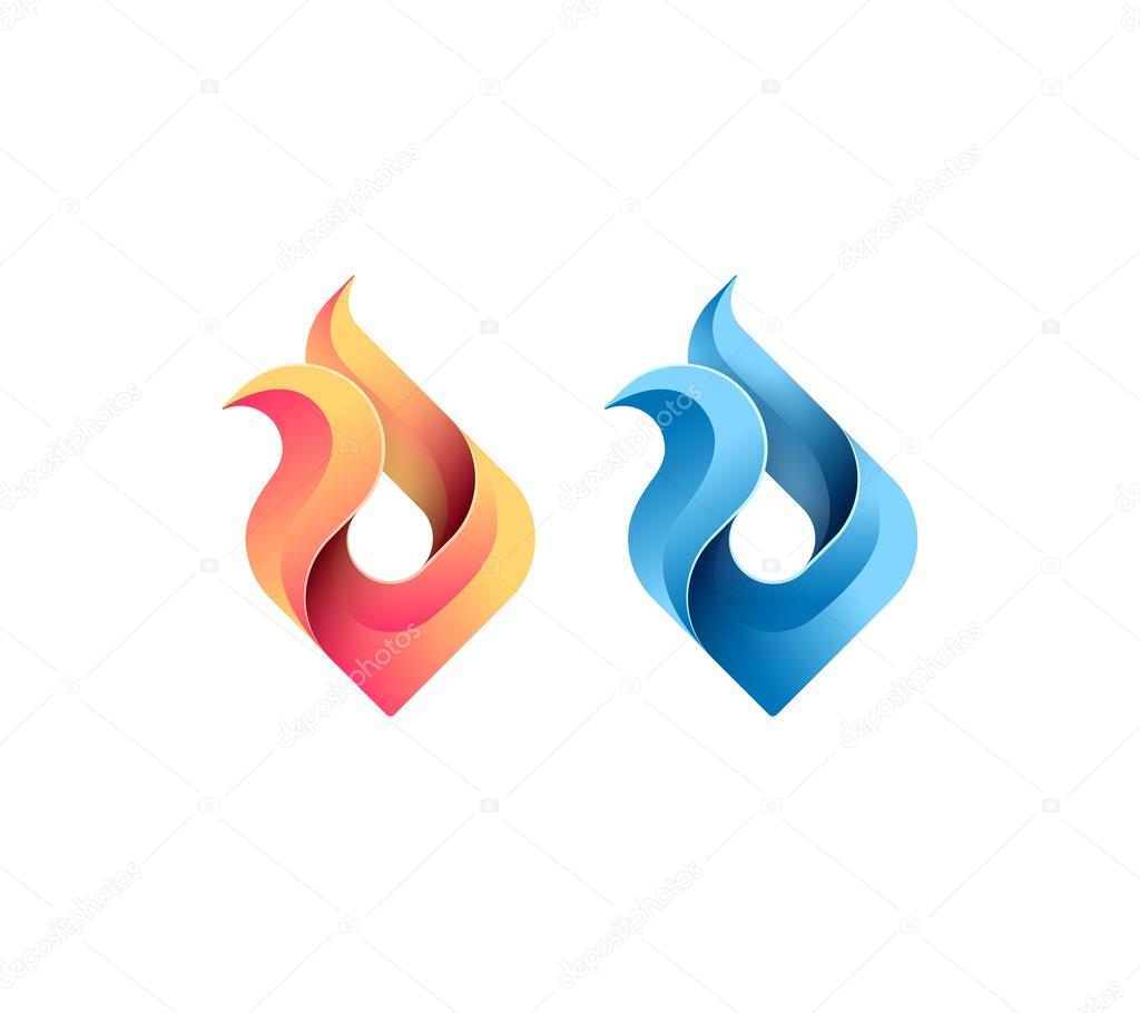 Fire, flame, gas, energy concept, vector isolated conceptual symbol, logo, logotype.