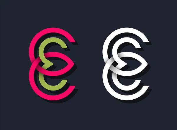 İkinci grafik geometrik Monogram, E harfi Logotype hat. — Stok Vektör