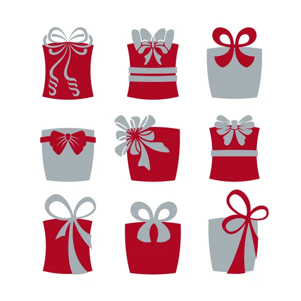 Gift boxes with bows — Stock Vector