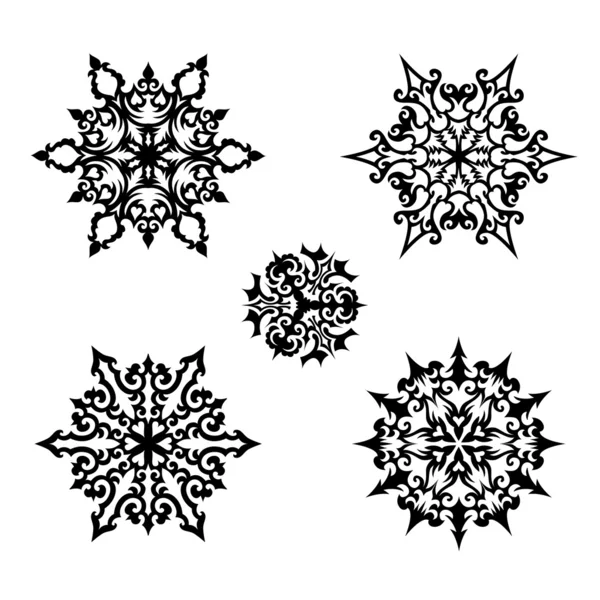 Decoratieve sneeuwvlokken — Stockvector