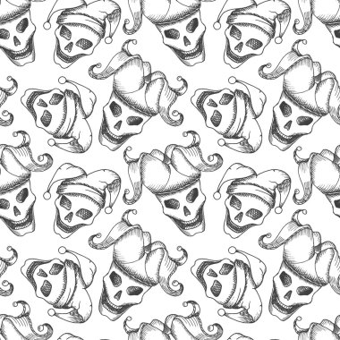 Joker skull seamless pattern based on a hand drawn sketch. vector Joker skull seamless pattern based on a hand drawn sketch. vector