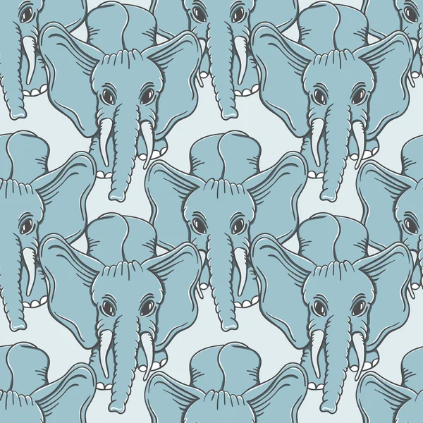 Modèle sans couture dessiné à la main avec des éléphants . — Image vectorielle