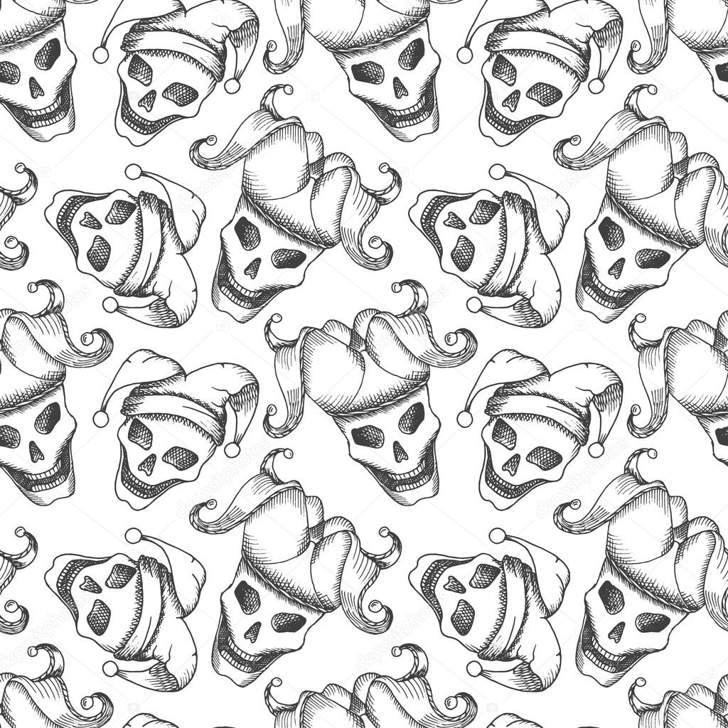 Joker skull seamless pattern based on a hand drawn sketch. Stock Vector by  ©Zubroffka 67749791