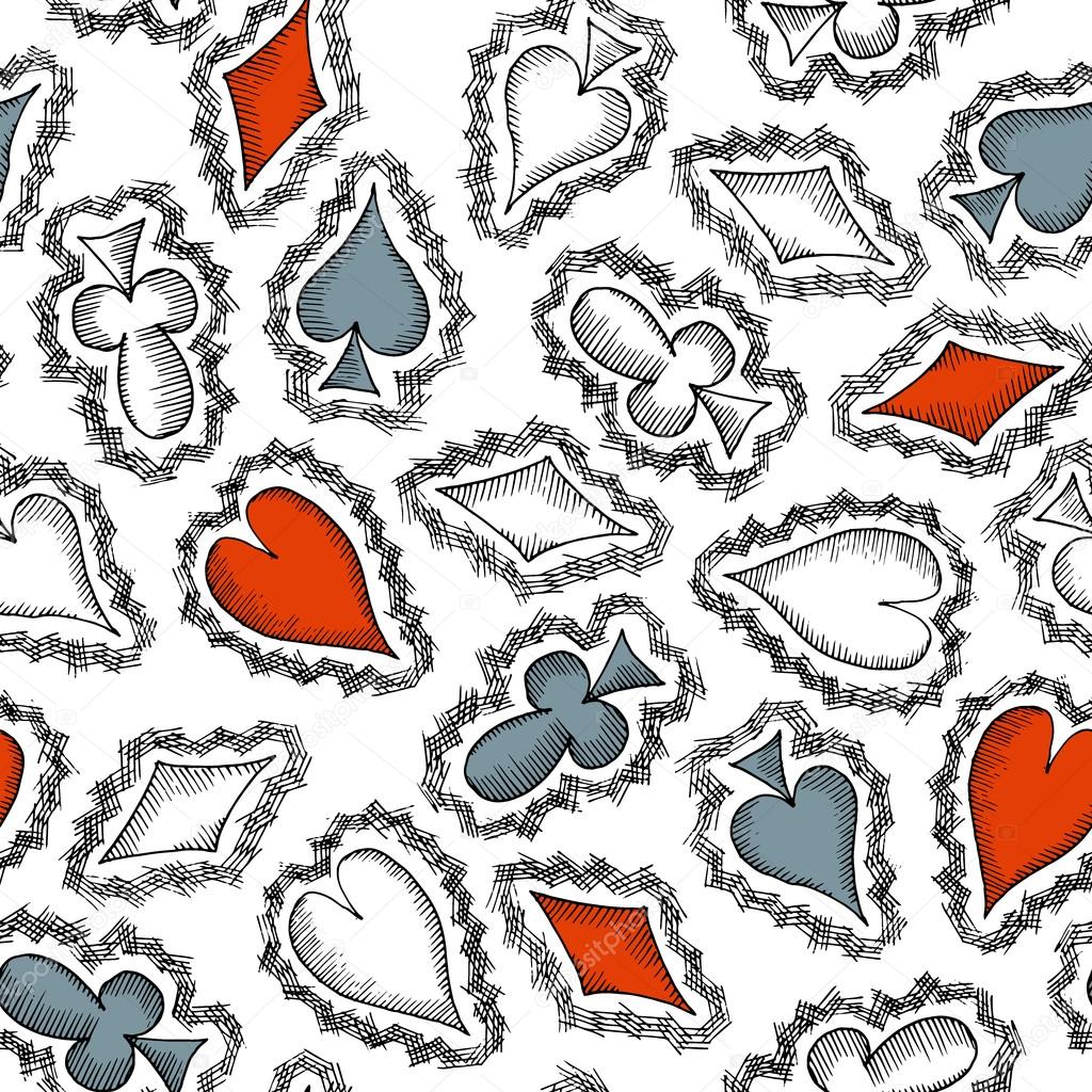 Seamless pattern with card suits