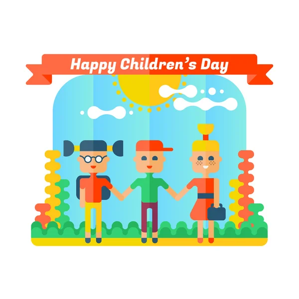 Happy children's day greeting card. — Stock Vector