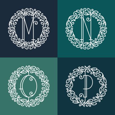 Çizgi vektör Monogram kümesi