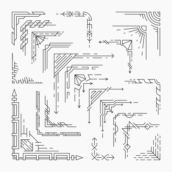 Conjunto de esquinas lineales — Archivo Imágenes Vectoriales