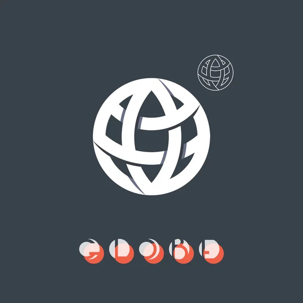 Simbolo dell'identità del marchio, icona del globo . — Vettoriale Stock