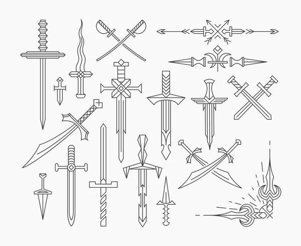 Serie di armi storiche lineari Illustrazioni Stock Royalty Free