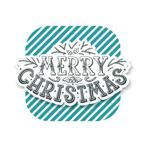 Lettering Christmas design, hand written postcard — Stok Vektör