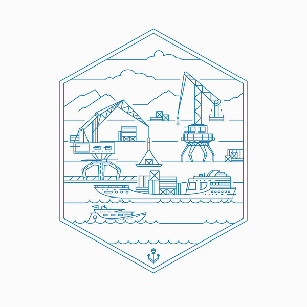 Порт груза, пустая набросок иллюстрации
.