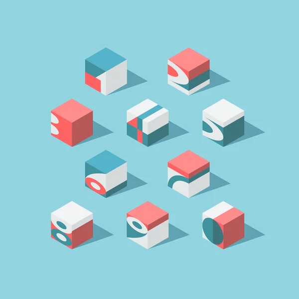 Vector isometric cubical numerals — ストックベクタ