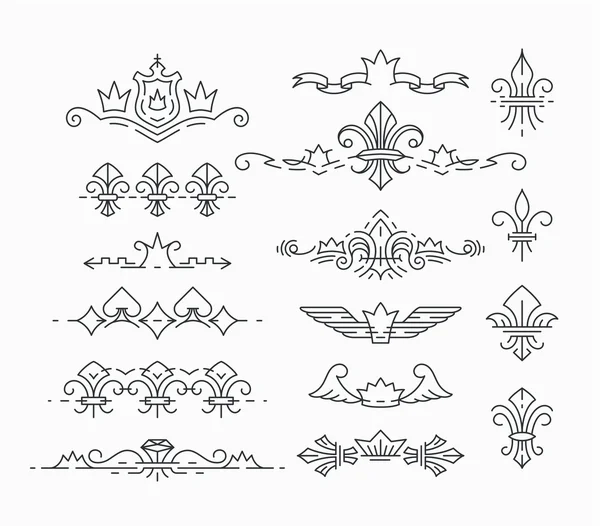 Set of line, empty royal symbols Jogdíjmentes Stock Illusztrációk