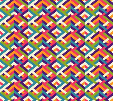 Kesintisiz renk blokları zikzak desen