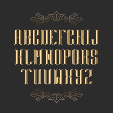 Dekoratif serif latin yazı tipi. 