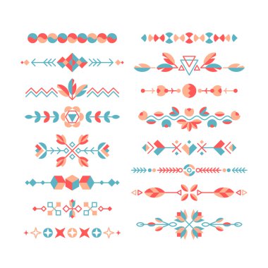 Dekoratif düz tasarım öğeleri kümesi vektör