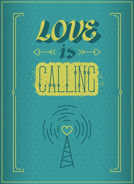 Love retro poster with inspirational lettering. — Stock Vector
